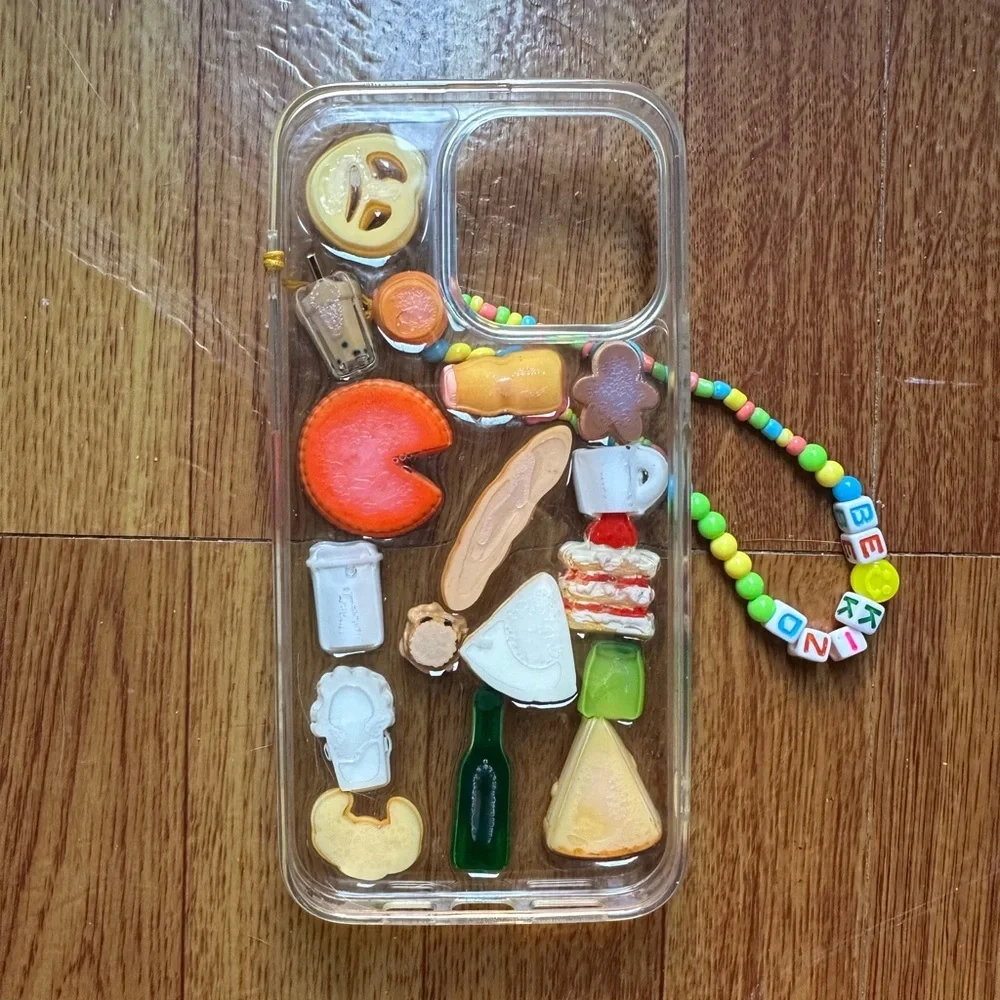 Colorful Beaded iPhone 14 Pro Max Case with Food Charms